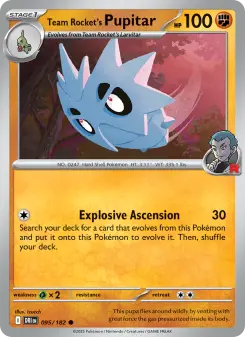 Pokémon-Karte Team Rocket's Pupitar 095/182