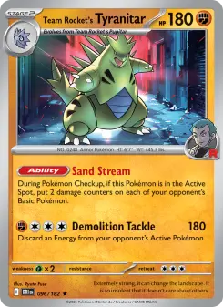 Pokémon-Karte Team Rocket's Tyranitar 096/182