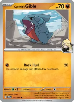 Pokémon-Karte Cynthia's Gible 102/182