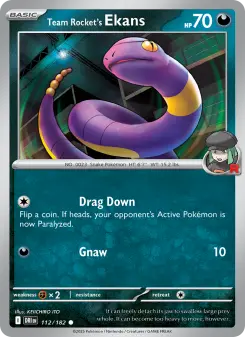Pokémon-Karte Team Rocket's Ekans 112/182