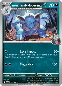 Pokémon-Karte Team Rocket's Nidoqueen 116/182