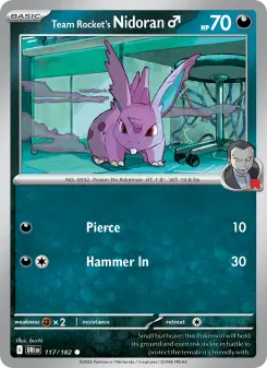 Pokémon-Karte Team Rocket's Nidoran♂ 117/182