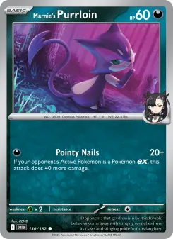Pokémon-Karte Marnie's Purrloin 130/182
