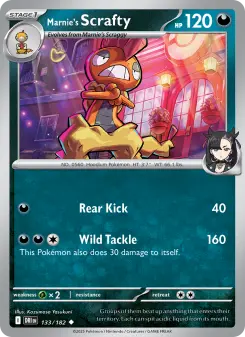 Pokémon-Karte Marnie's Scrafty 133/182