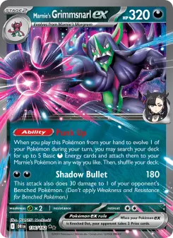 Pokémon-Karte Marnie's Grimmsnarl ex 136/182