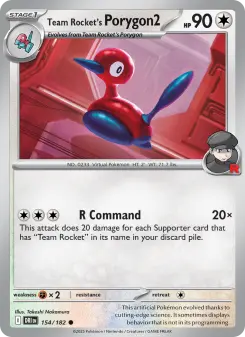 Pokémon-Karte Team Rocket's Porygon2 154/182