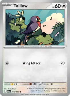 Pokémon-Karte Taillow 156/182