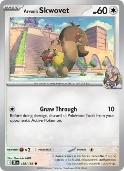 Pokémon-Karte Arven's Skwovet 158/182