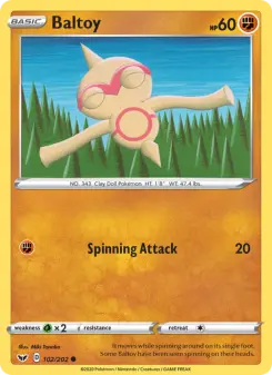 Pokémon-Karte Baltoy 102/202