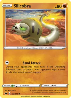 Pokémon-Karte Silicobra 107/202