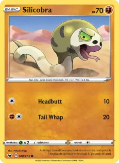 Pokémon-Karte Silicobra 108/202