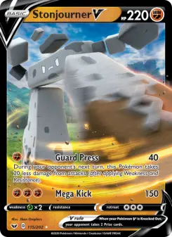 Pokémon-Karte Stonjourner V 115/202