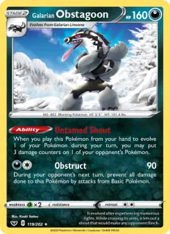 Pokémon-Karte Galarian Obstagoon 119/202