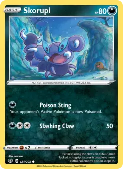 Pokémon-Karte Skorupi 121/202