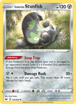 Pokémon-Karte Galarian Stunfisk 132/202
