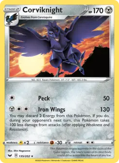 Pokémon-Karte Corviknight 135/202