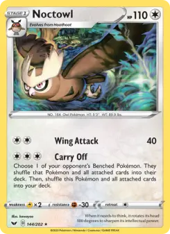 Pokémon-Karte Noctowl 144/202
