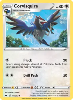 Pokémon-Karte Corvisquire 151/202