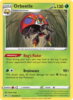 Pokémon-Karte Orbeetle 019/202