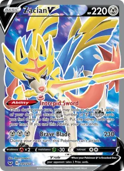 Pokémon-Karte Zacian V 195/202