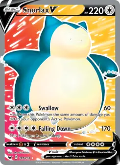 Pokémon-Karte Snorlax V 197/202