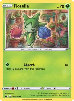 Pokémon-Karte Roselia 002/202