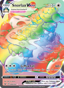 Pokémon-Karte Snorlax VMAX 206/202