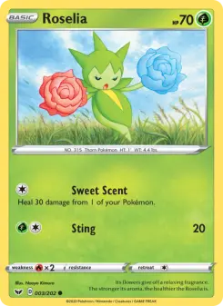 Pokémon-Karte Roselia 003/202