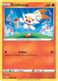 Pokémon-Karte Scorbunny 030/202