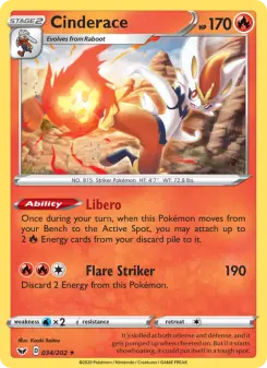 Pokémon-Karte Cinderace 034/202