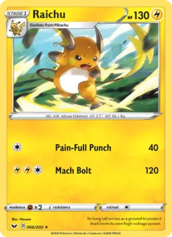 Pokémon-Karte Raichu 066/202