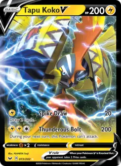 Pokémon-Karte Tapu Koko V 072/202