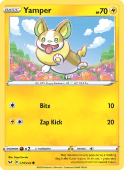 Pokémon-Karte Yamper 074/202