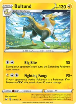 Pokémon-Karte Boltund 075/202