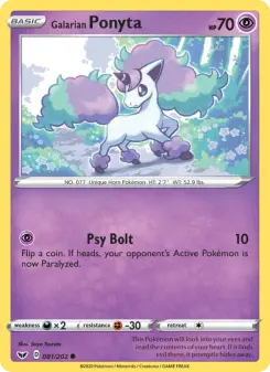 Pokémon-Karte Galarian Ponyta 081/202