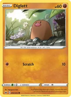 Pokémon-Karte Diglett 092/202