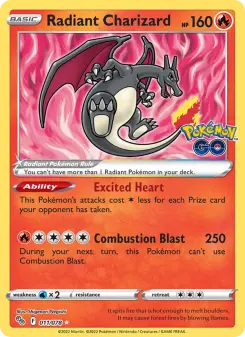 Pokémon-Karte Radiant Charizard 011/078
