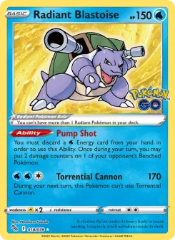 Pokémon-Karte Radiant Blastoise 018/078