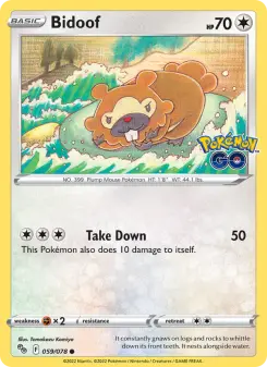 Pokémon-Karte Bidoof 059/078