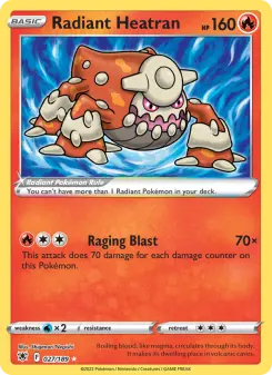 Pokémon-Karte Radiant Heatran 027/189