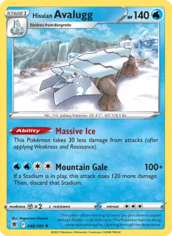 Pokémon-Karte Hisuian Avalugg 048/189