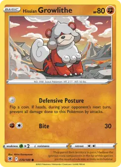 Pokémon-Karte Hisuian Growlithe 070/189