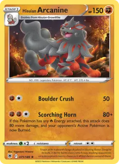 Pokémon-Karte Hisuian Arcanine 071/189