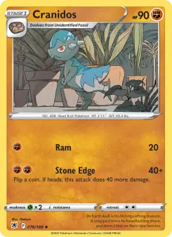 Pokémon-Karte Cranidos 076/189