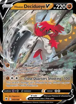 Pokémon-Karte Hisuian Decidueye V 083/189