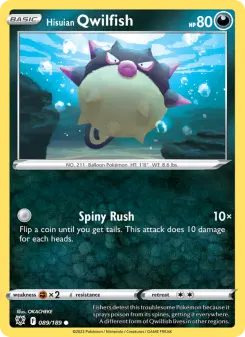 Pokémon-Karte Hisuian Qwilfish 089/189