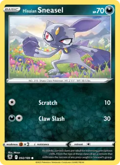 Pokémon-Karte Hisuian Sneasel 092/189