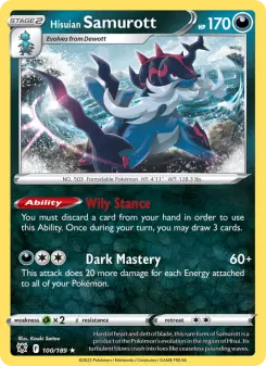 Pokémon-Karte Hisuian Samurott 100/189