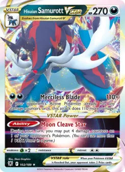 Pokémon-Karte Hisuian Samurott VSTAR 102/189