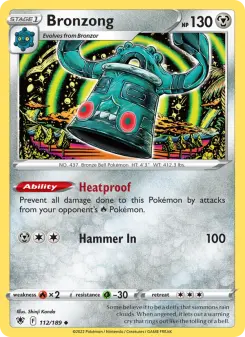 Pokémon-Karte Bronzong 112/189